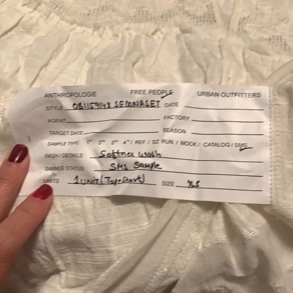 Free People off white tunic style top, lace, embr - Picture 9 of 11